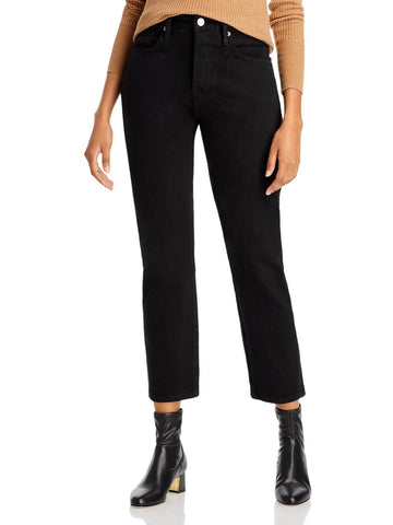 Frame womens button fly crop straight leg jeans