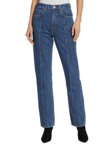 Slvrlake london high-rise pintuck straight-leg jeans in start me up