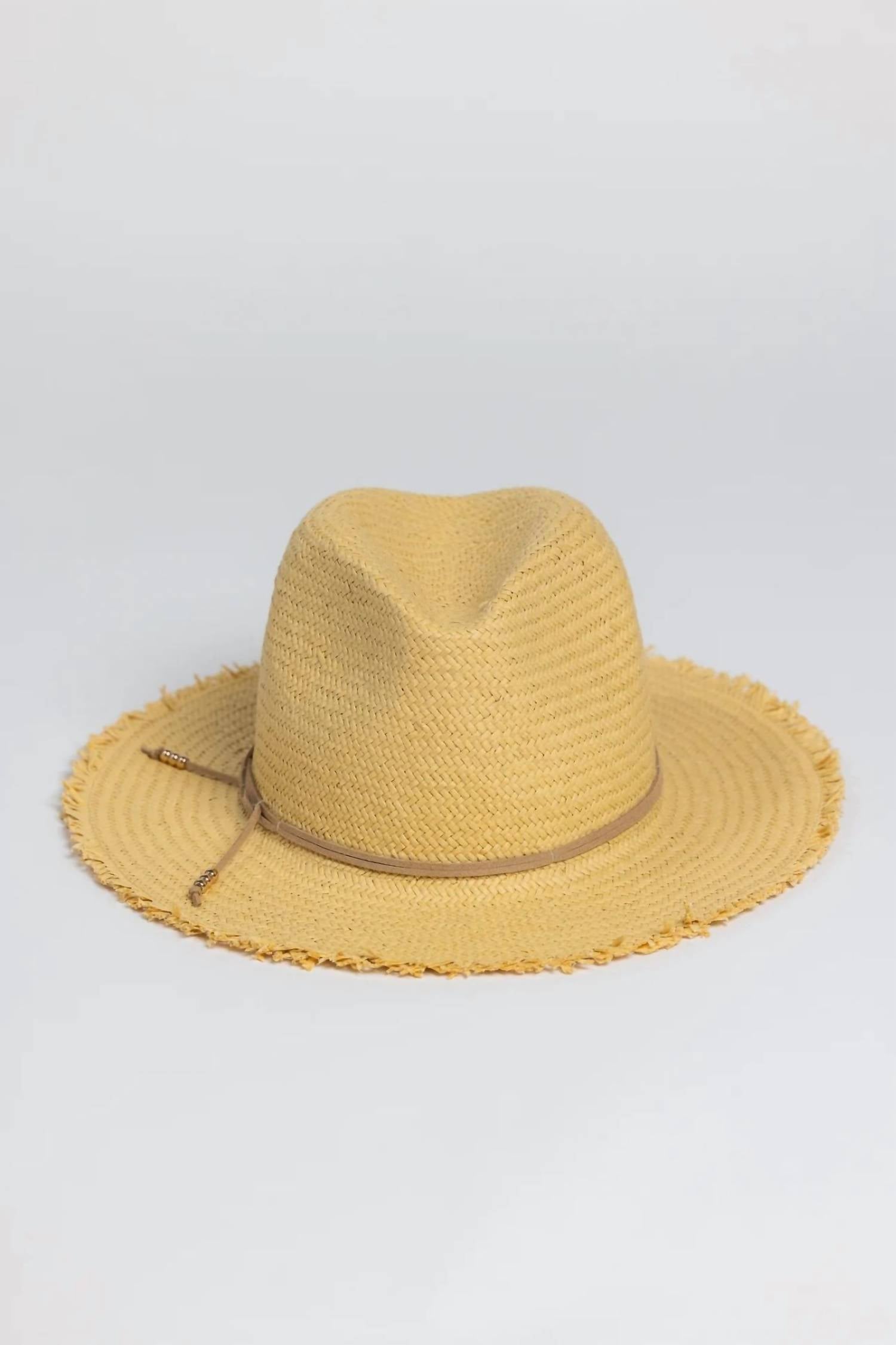 HAT ATTACK Classic Travel Hat W/ Fringe in Toast