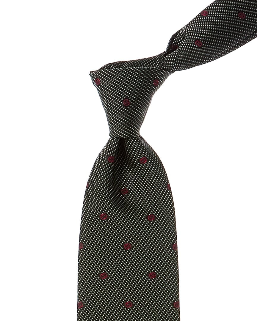 GUCCI Gucci Red & Green GG Silk Tie