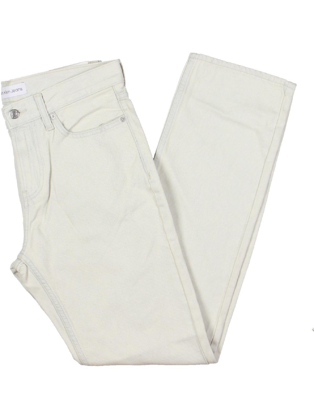 Shop Calvin Klein Jeans Est.1978 Mens Straight Leg Denim Straight Leg Jeans In White