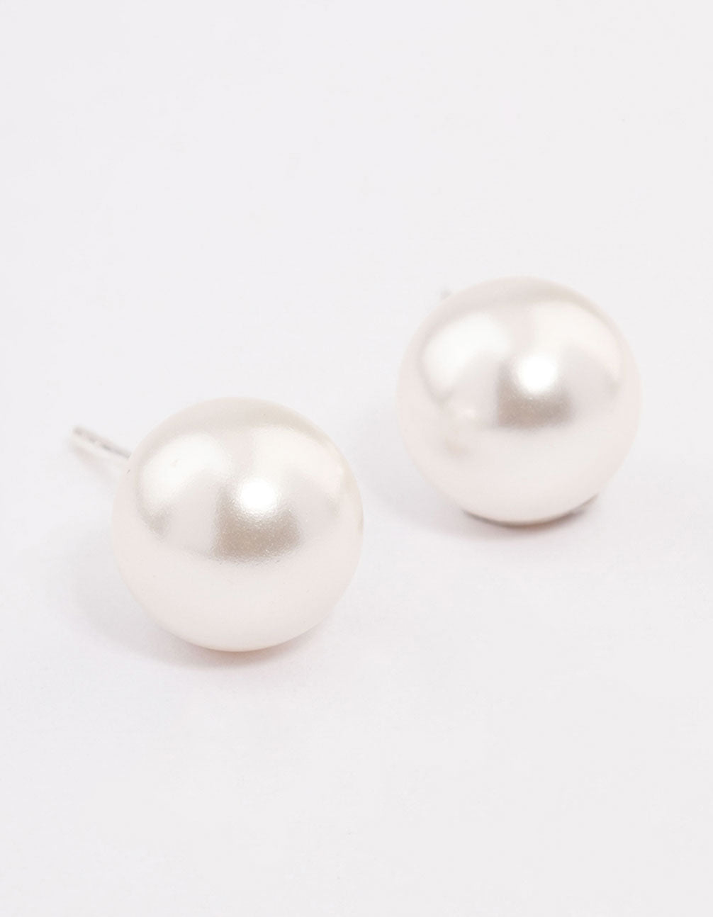 Lovisa Sterling Silver Pearl Stud Earrings 10mm In White