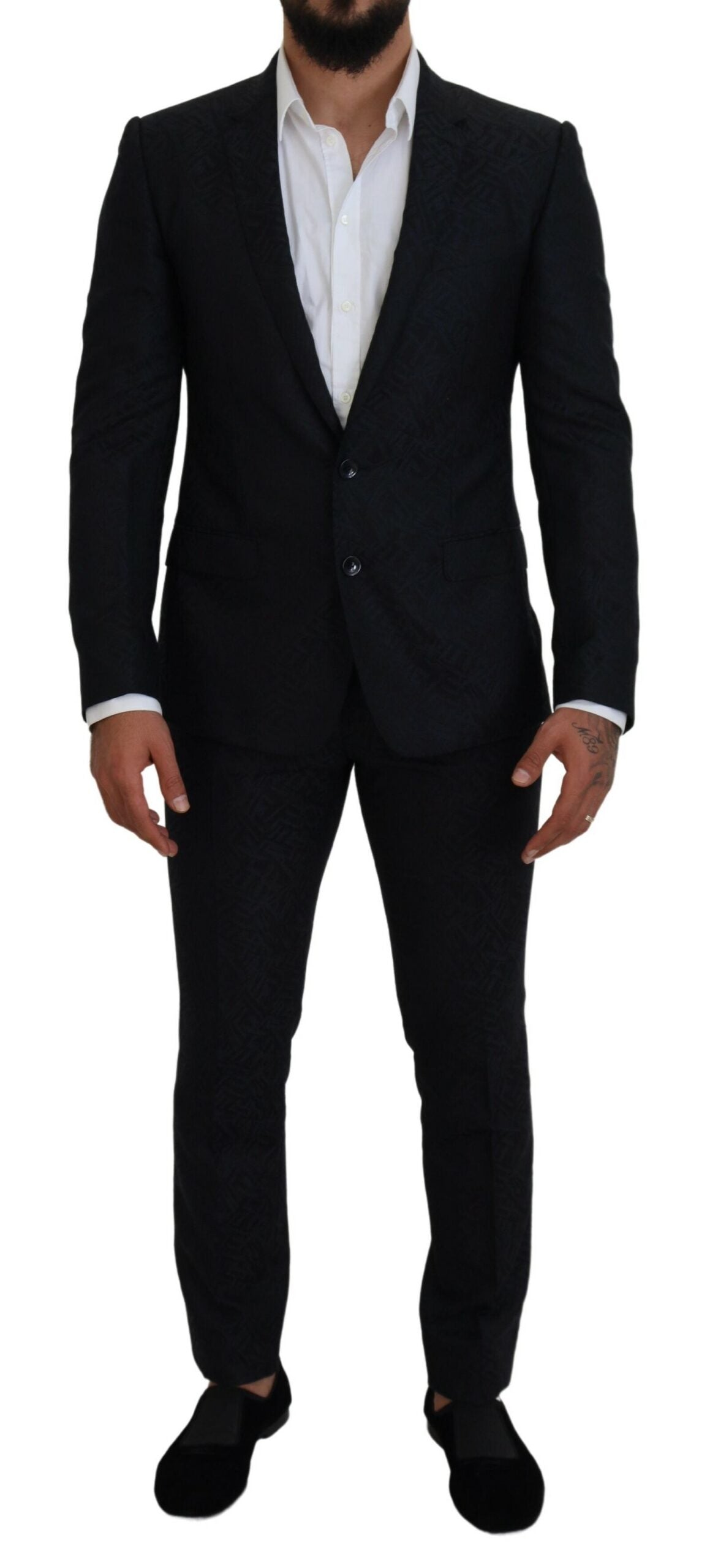 DOLCE & GABBANA Dolce & Gabbana  Fantasy Silk Wool MARTINI Slim Fit Men's Suit