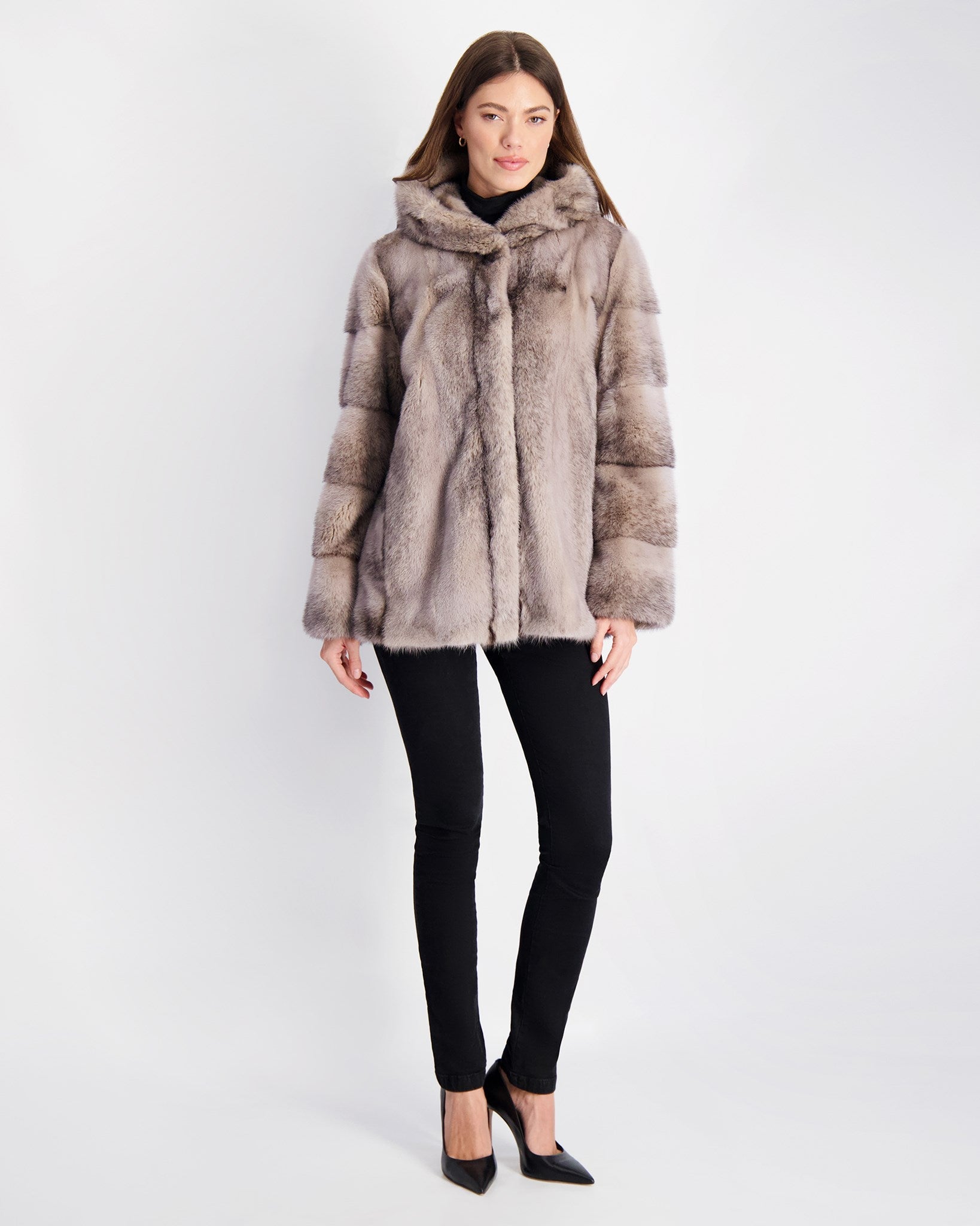 Shop Gorski Mink Parka In Beige