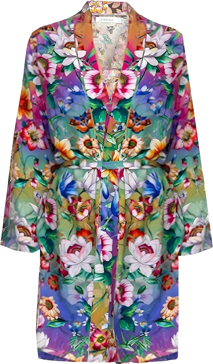Shop Johnny Was Women Evelyn Floral Cotton Silk Belted Tie Robe Multicolor