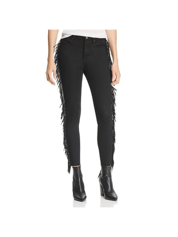 Aqua womens fringe raw hem jeans