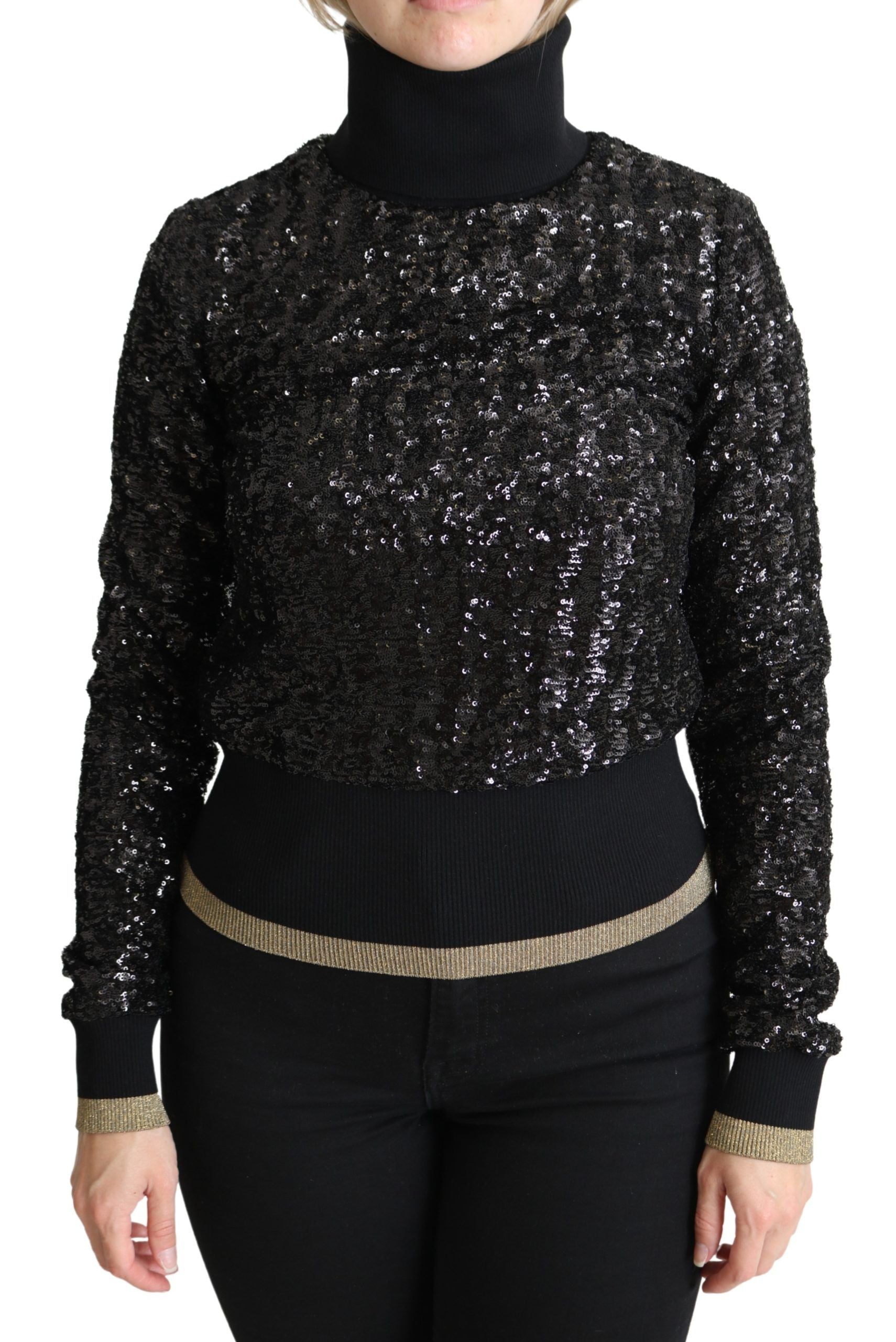 DOLCE & GABBANA Dolce & Gabbana  Sequined Knitted Turtle Neck Women's Sweater