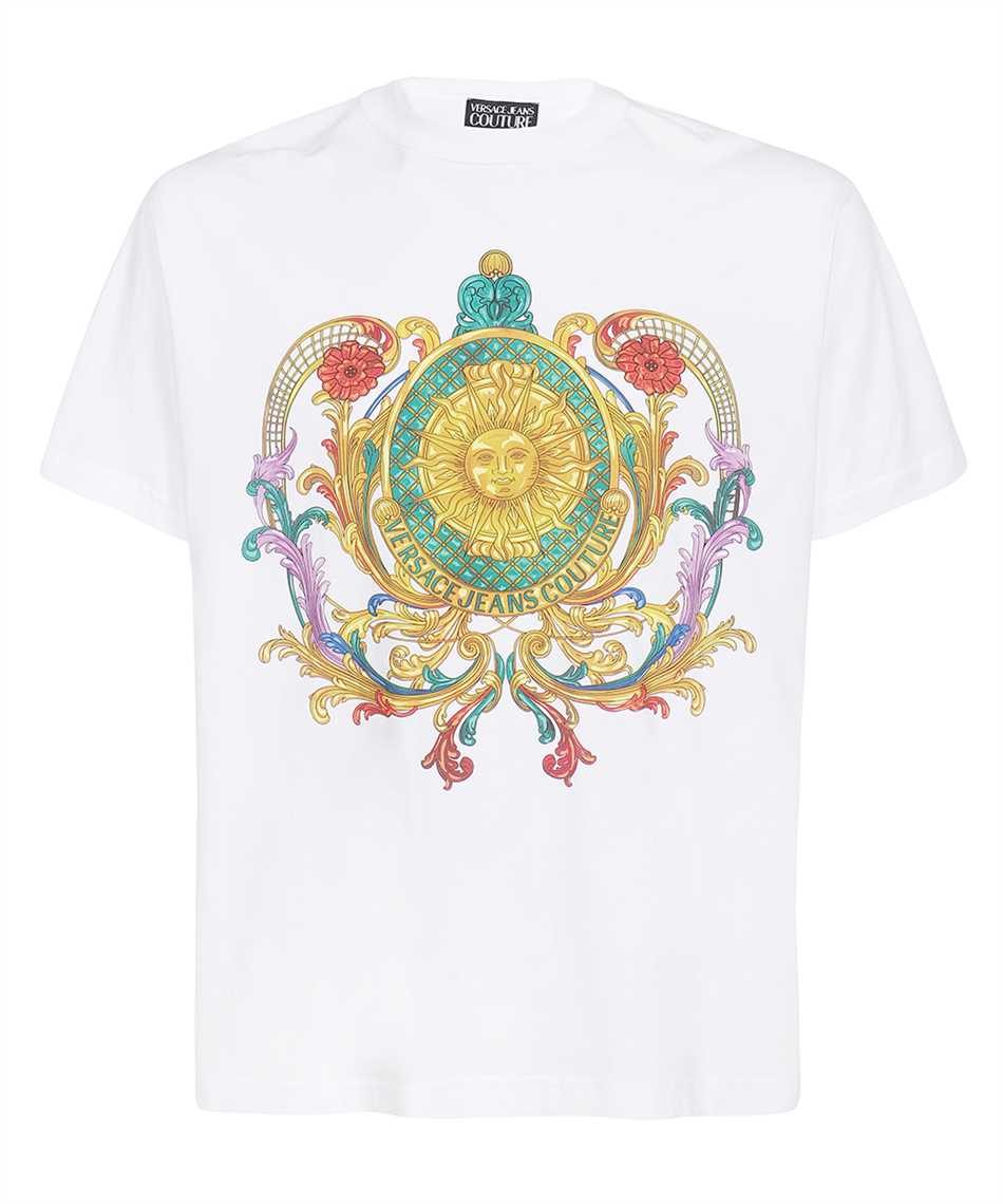 Shop Versace Jeans Couture Men's White Colorful Medusa Logo Short Sleeve T-shirt