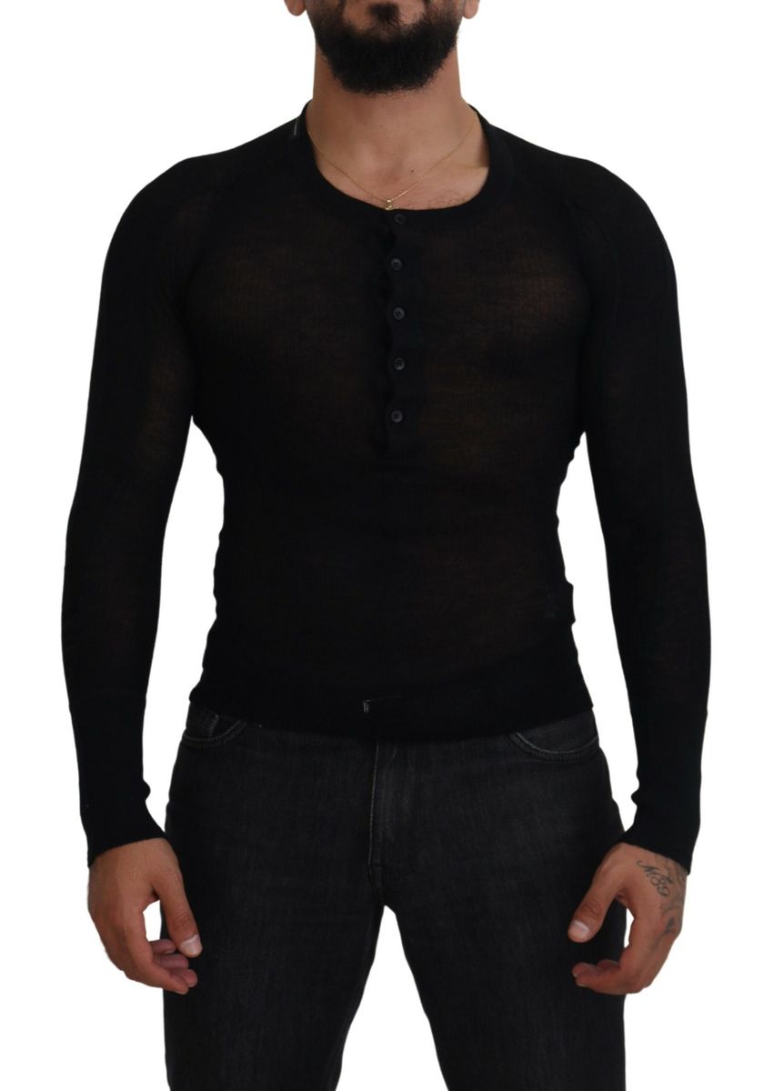 DOLCE & GABBANA Dolce & Gabbana  Cashmere Button Pullover Men's Sweater