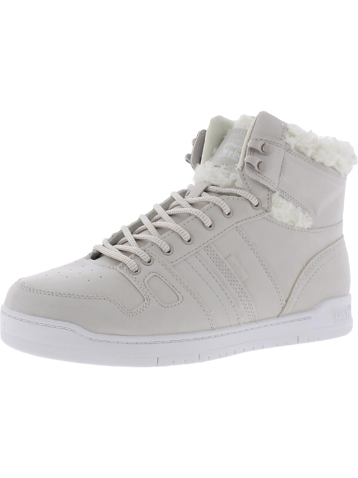 Levi's Bb Hi Plush Womens Faux Leather Lifestyle Casual And Fashion Sneakers In White