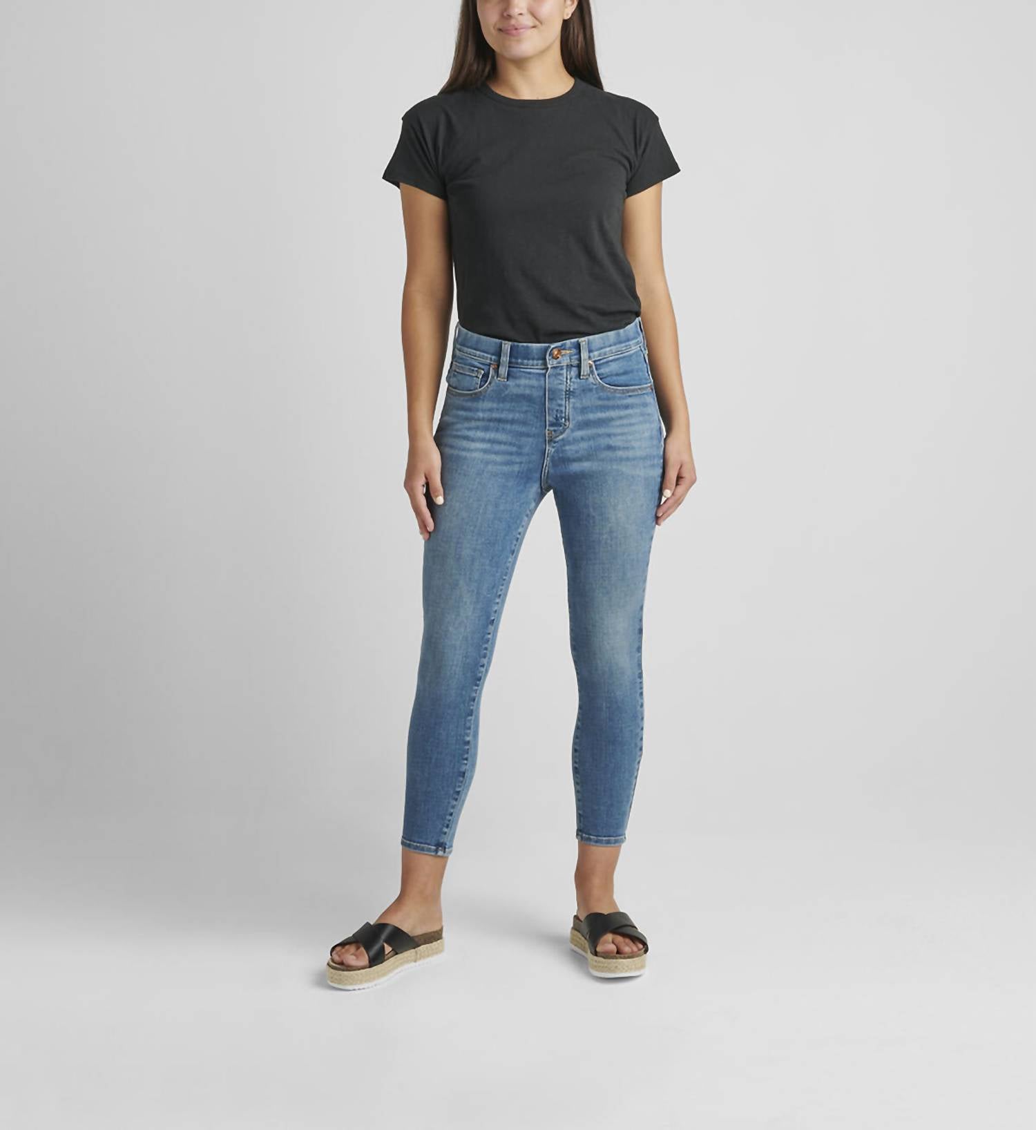 JAG Valentina High Rise Skinny Crop Pull-On Jeans In Boardwalk