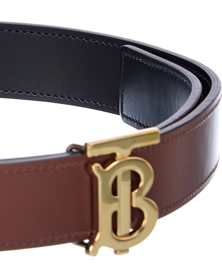 Burberry Monogram Motif Reversible Leather Belt | Shop Premium Outlets