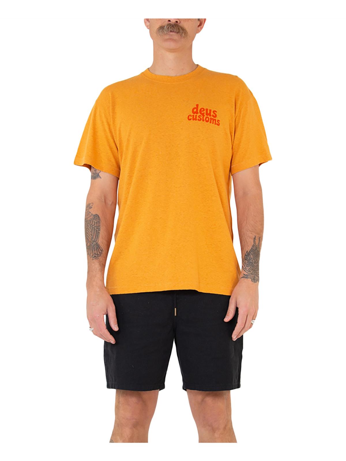 Shop Deus Ex Machina Twilight Mens Graphic Crewneck T-shirt In Orange