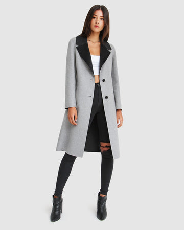 Belle&Bloom lexington two-tone wool blend coat - grey