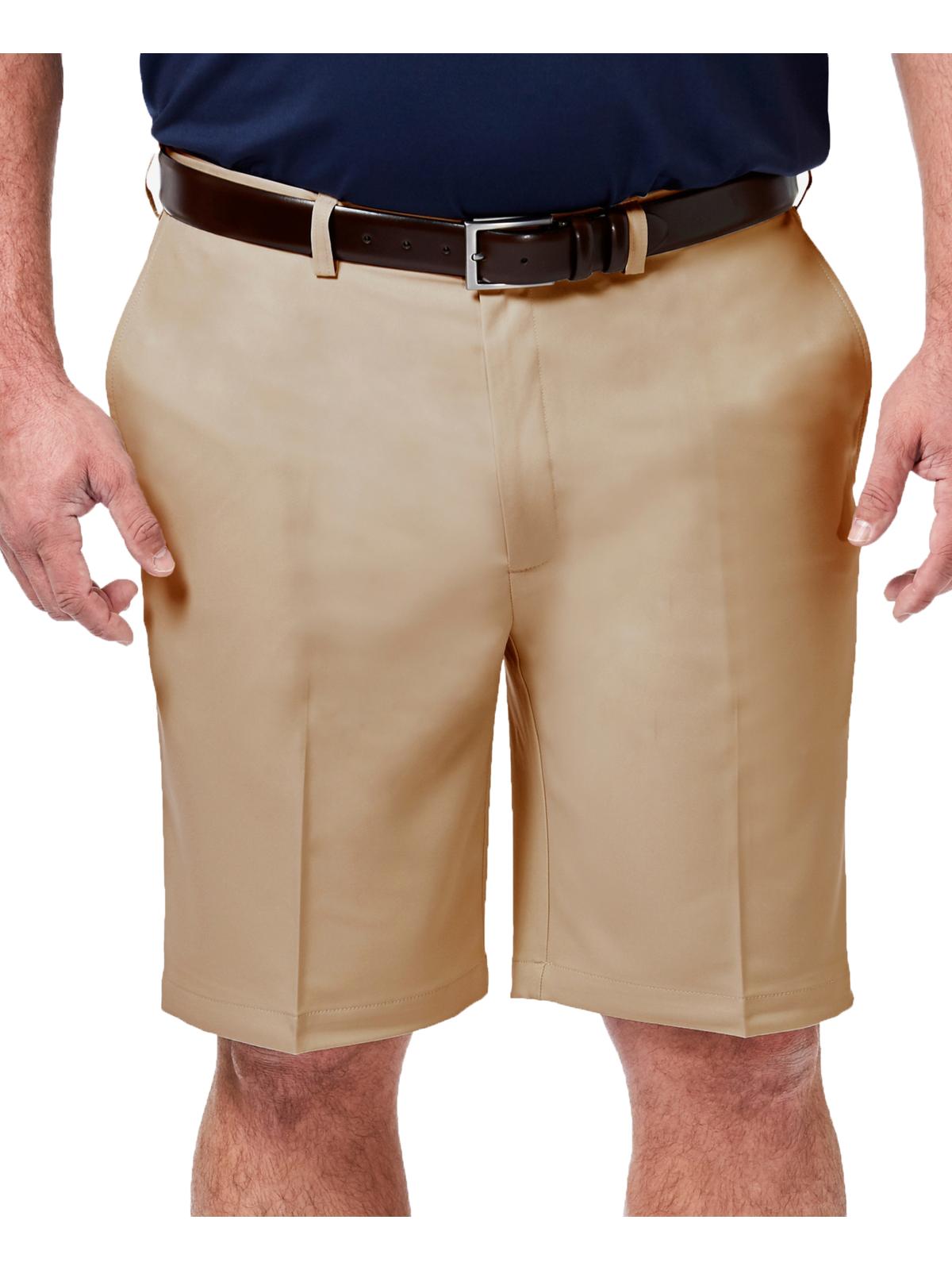 HAGGAR Big & Tall Gabardine Mens Quick Dry 10" Inseam Dress Shorts