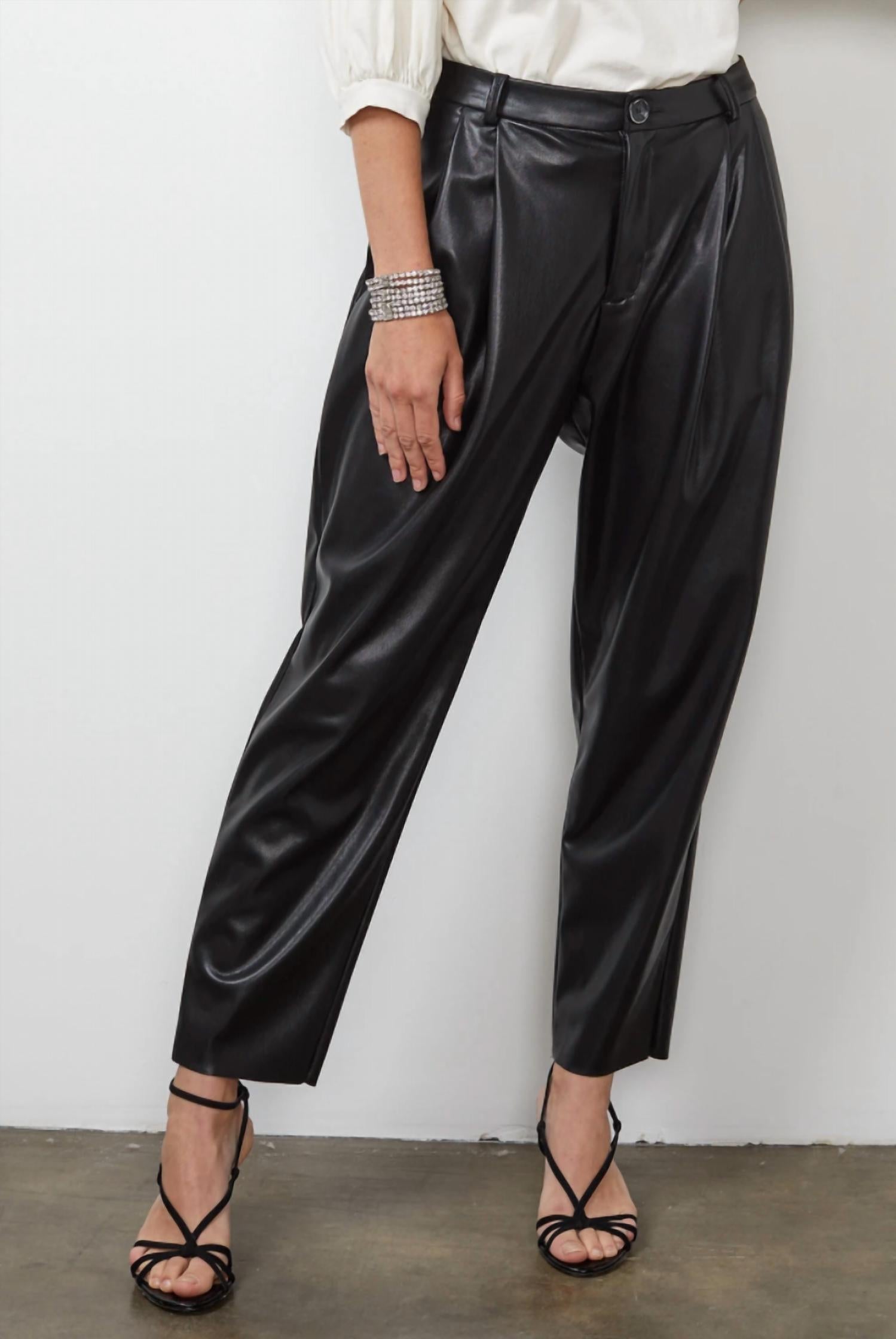 Shop Velvet By Graham & Spencer Simone Vegan Leather Pant In Black