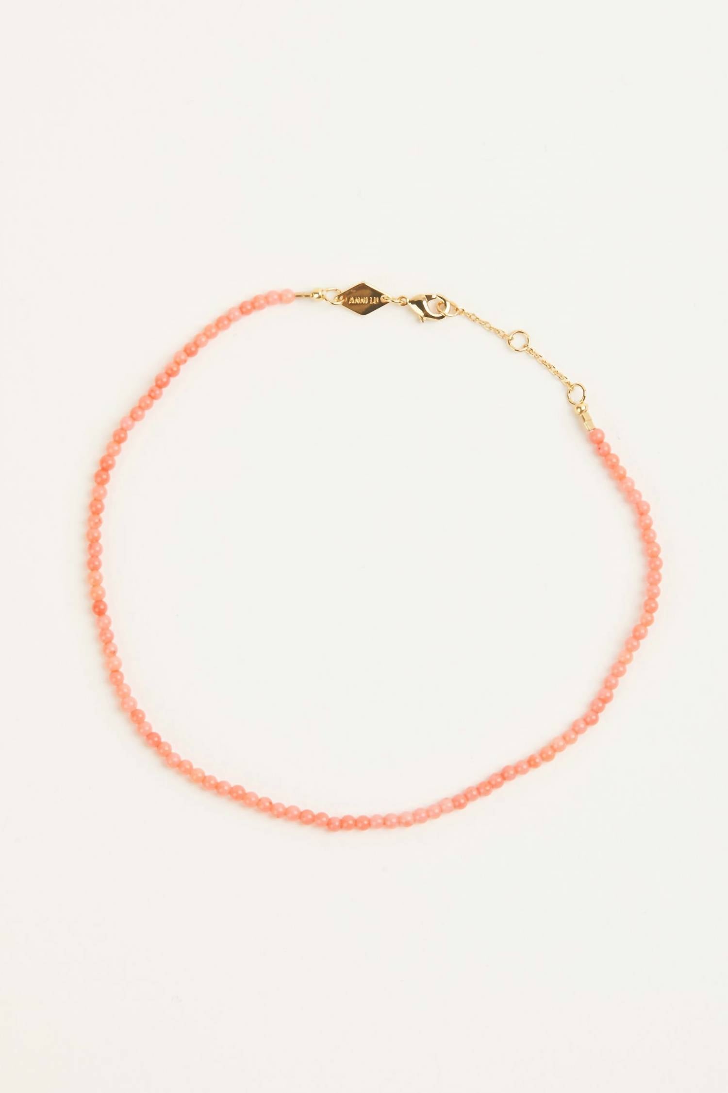 ANNI LU Wave Anklet In Seashell Pink