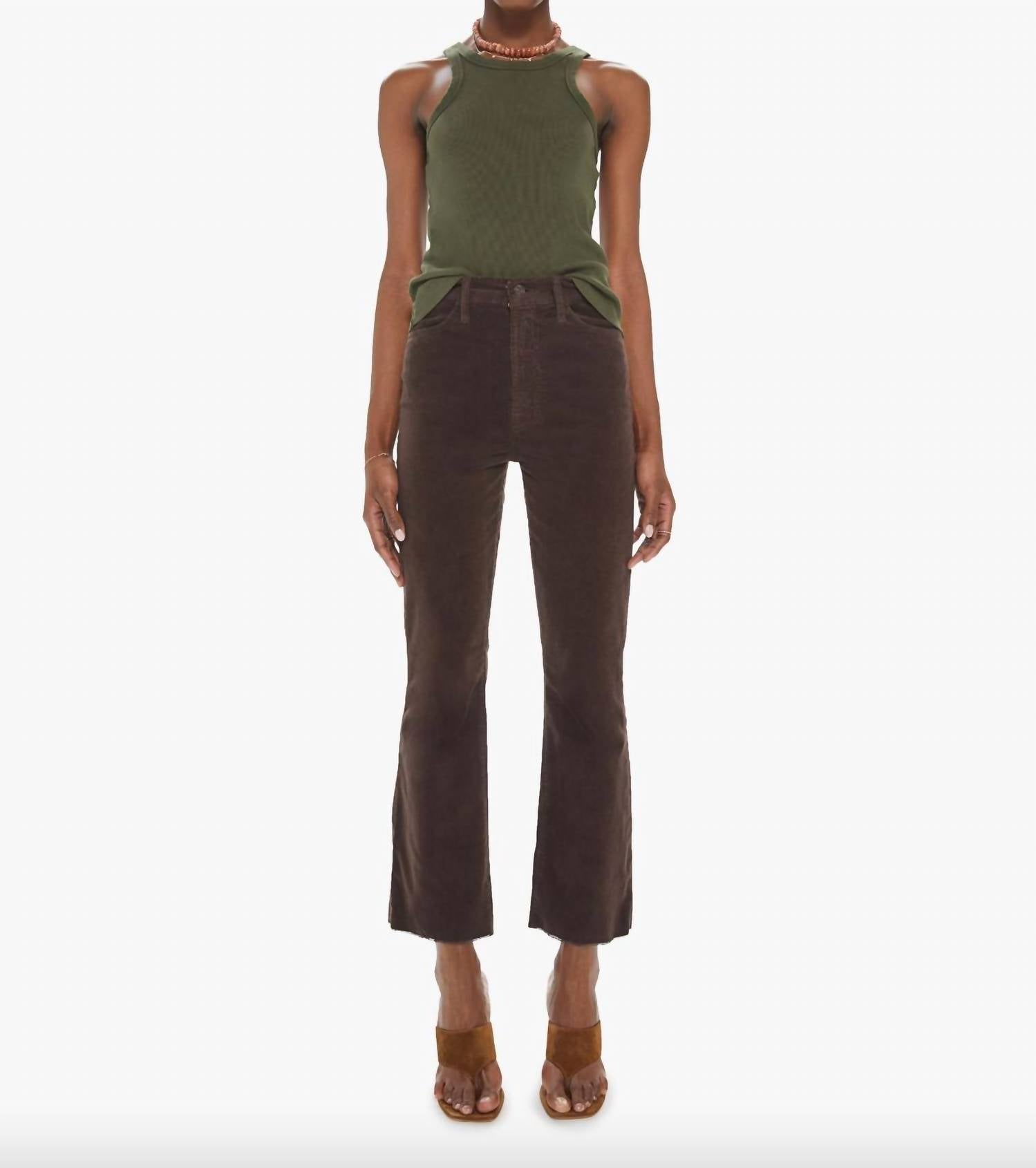 MOTHER Hustler Ankle Fray Pant in Mole Ole
