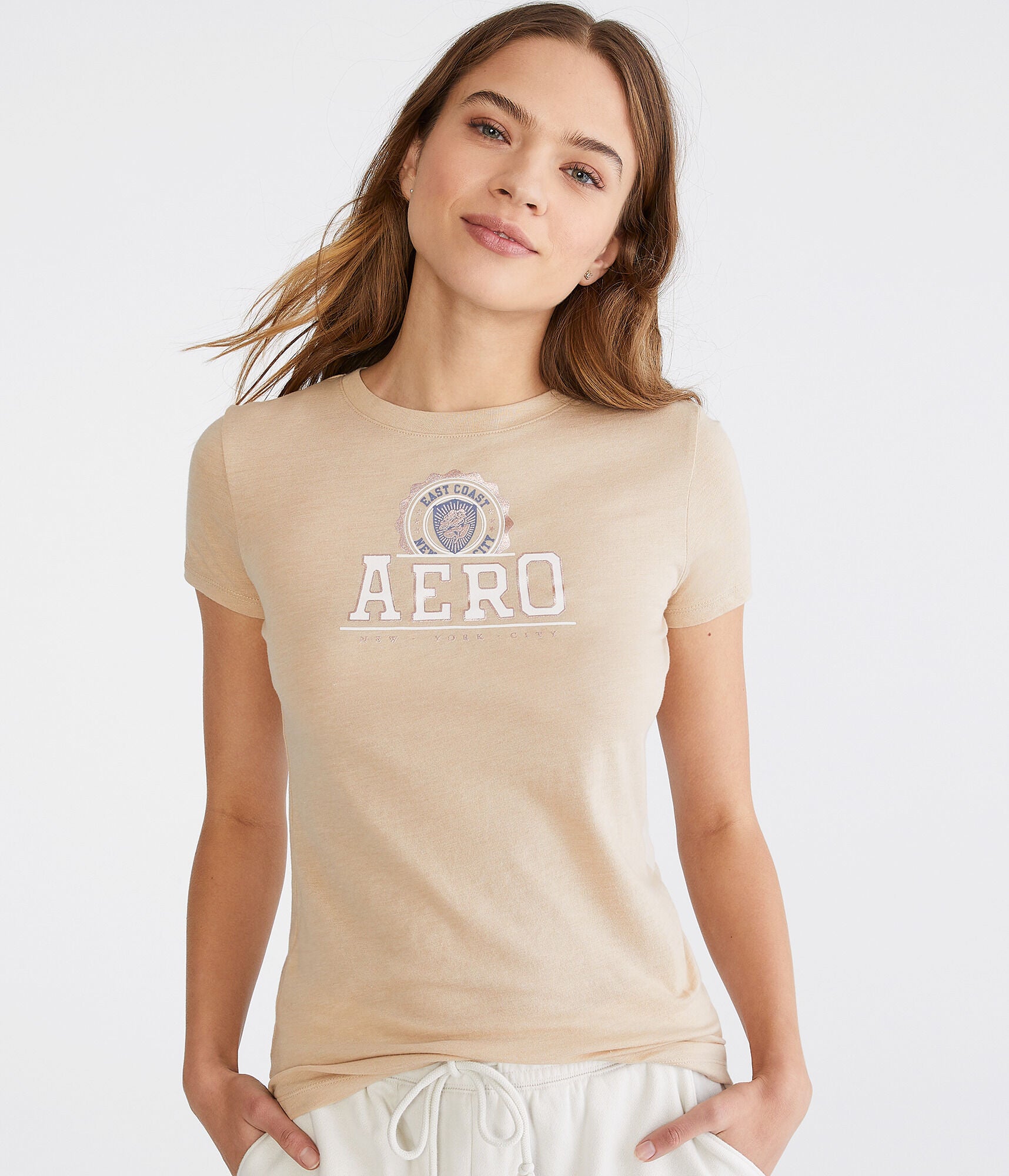 Shop Aéropostale Foil Crest Graphic Tee In Multi