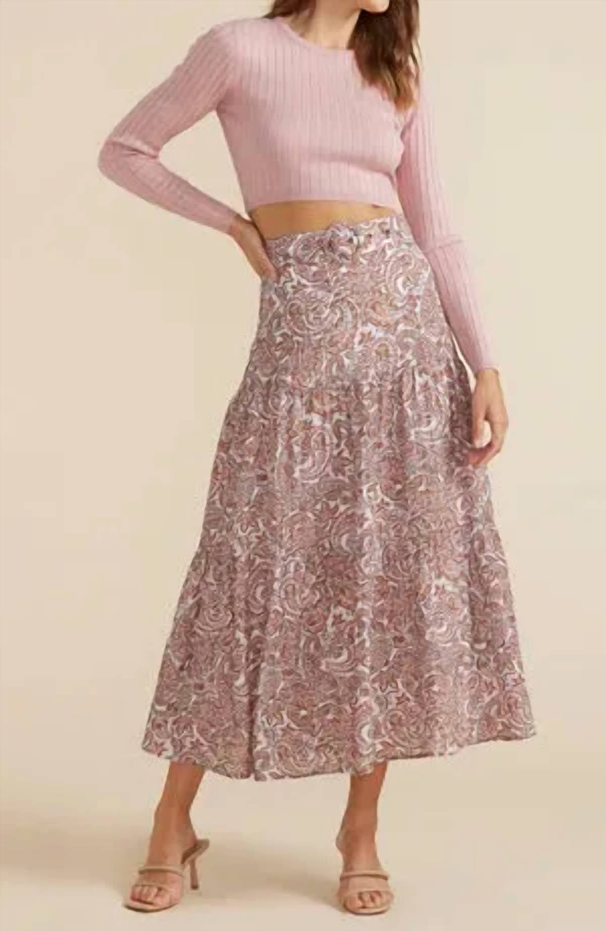 Minkpink Jedda Midi Skirt In Multi In Pink