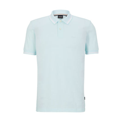 BOSS - Regular-fit polo shirt with monogram jacquard