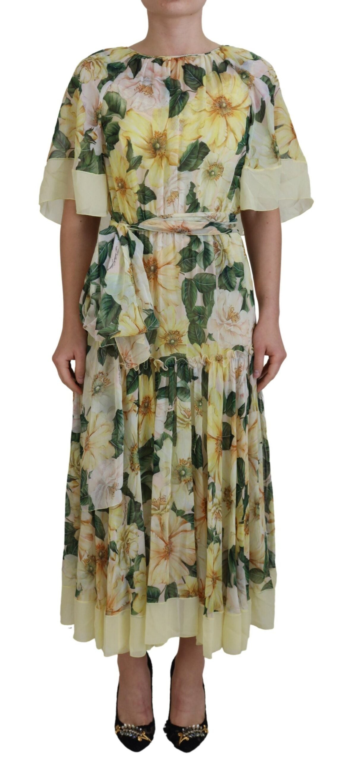 DOLCE & GABBANA Dolce & Gabbana  Silk Floral Print Long Maxi Women's Dress