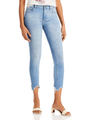 DL1961 florence womens cropped sharkbite skinny jeans