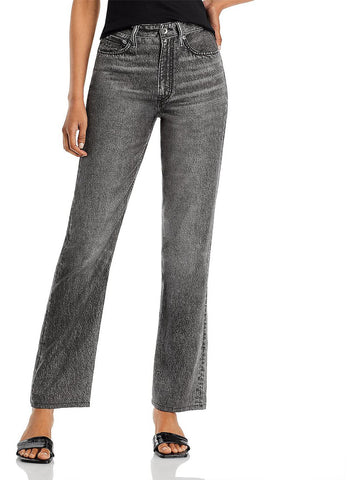 Rag & Bone liqui alex womens high rise denim straight leg jeans