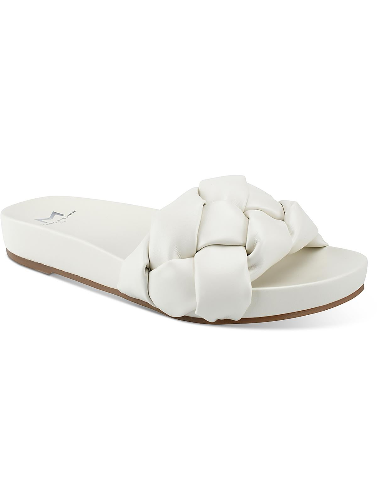 Shop Marc Fisher Ltd Mlimenta 2 Womens Braided Slip On Slide Sandals In White