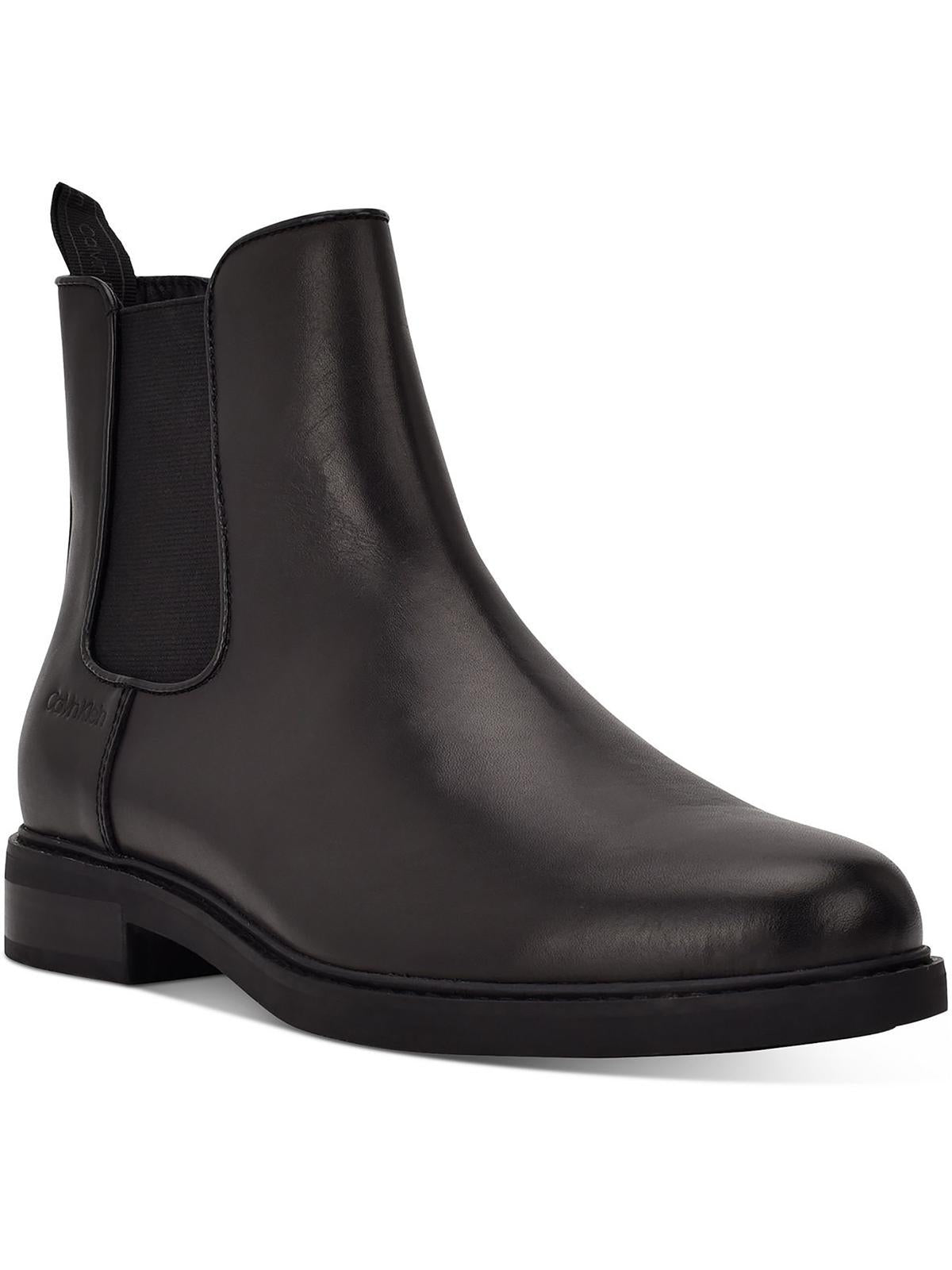 CALVIN KLEIN Fenwick Mens Leather Ankle Chelsea Boots