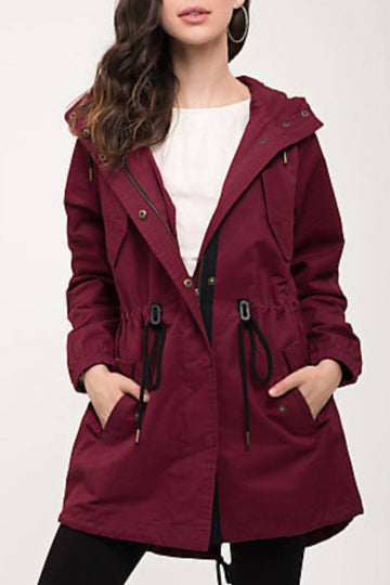 Blu Pepper hooded anorak jacket in wine