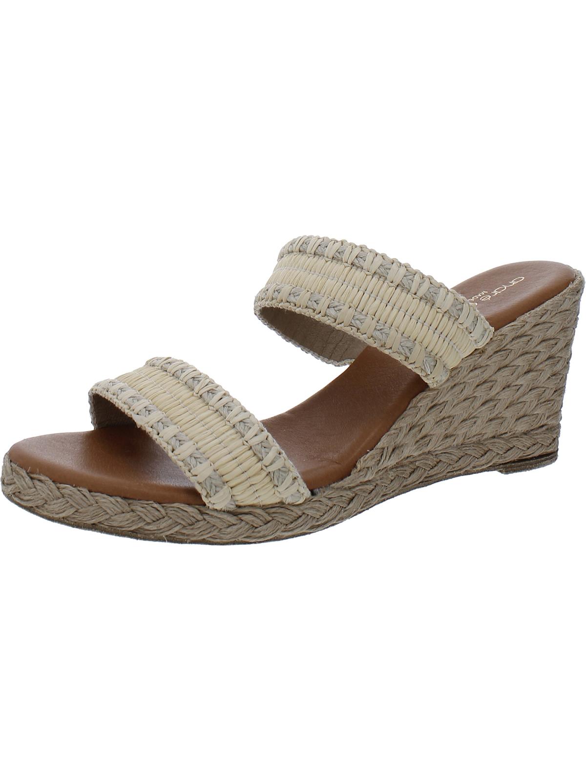 Shop Andre Assous Anfisa Womens Espadrilles Slides Wedge Sandals In Grey
