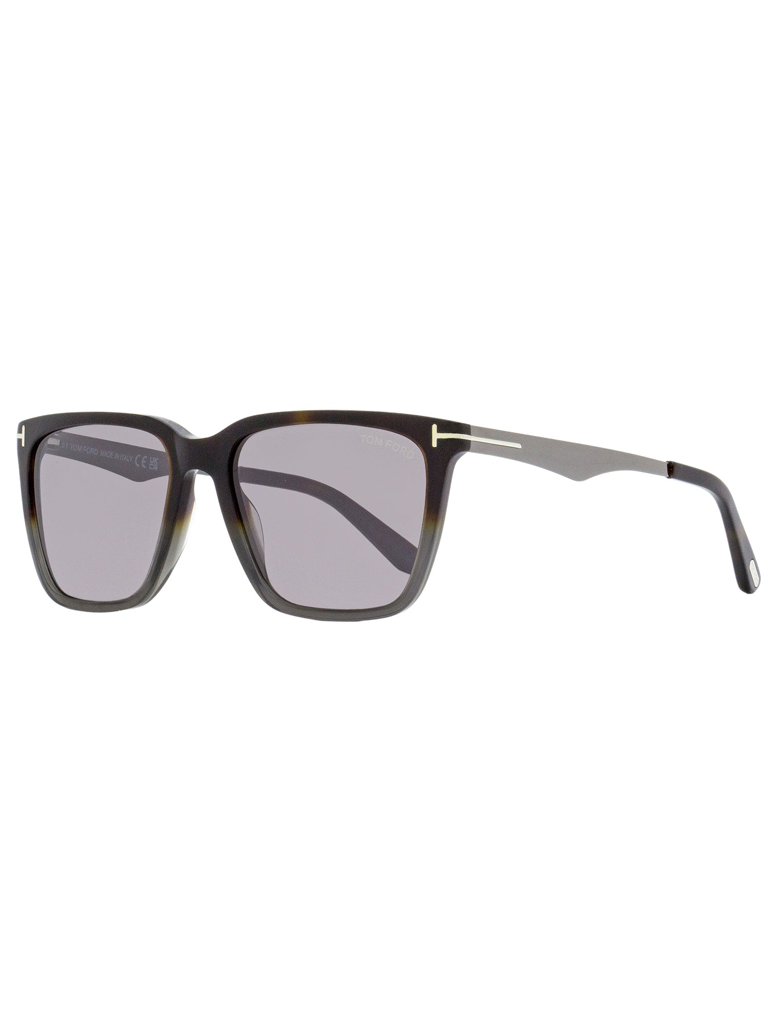 Shop Tom Ford Unisex Rectangular Sunglasses Tf862 Garrett 56c Havana/gray/gunmetal 56mm In Purple
