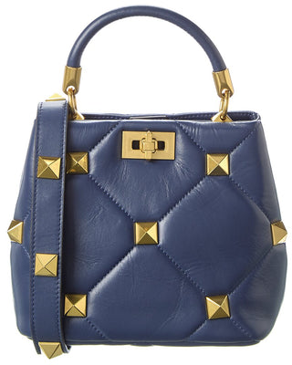 Quilted Studded Lambskin Drawstring Shoulder Bag – Tiffany & Fred Paris