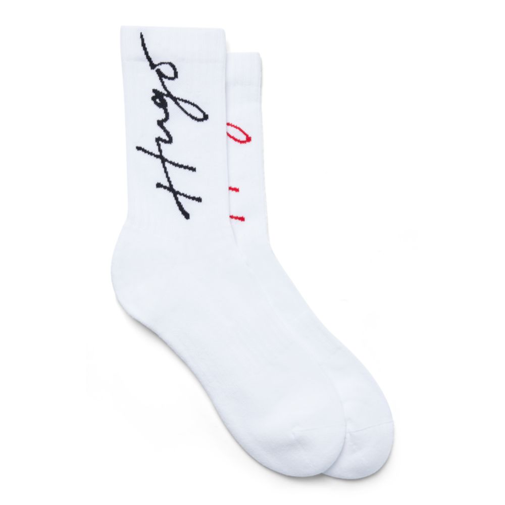HUGO Two-pack of quarter-length socks with handwritten logos