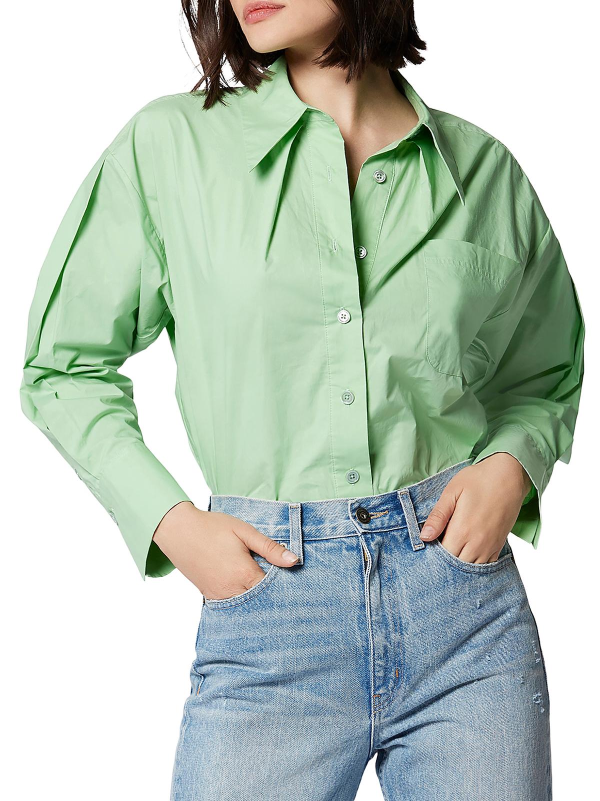 Shop Equipment Femme Sergine Womens Collared Long Sleeve Button-down Top In Green