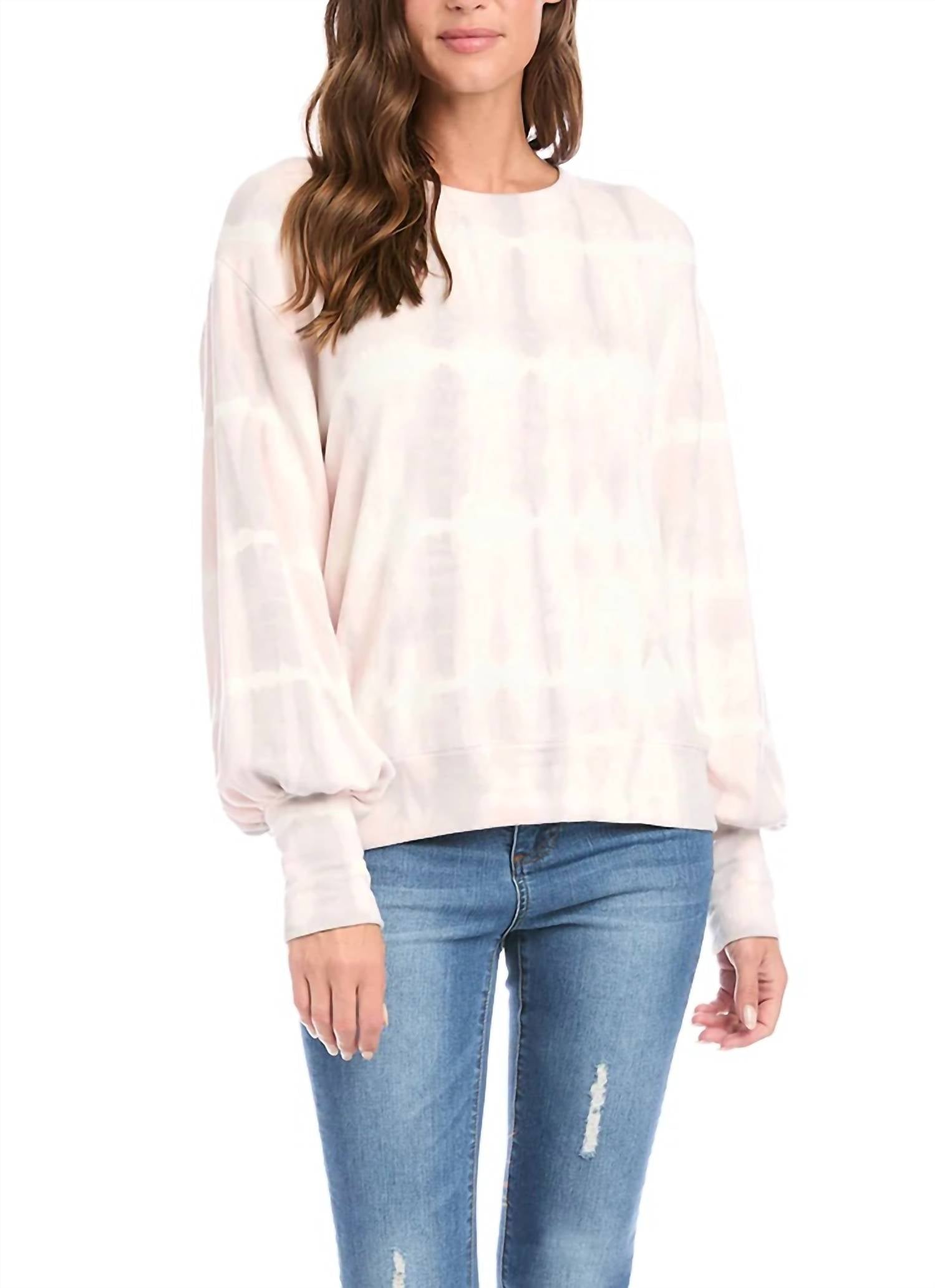 KAREN KANE Puff Sleeve Sweatshirt in Tie-Dye