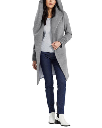 Sentaler mid length hooded alpaca & wool-blend wrap coat