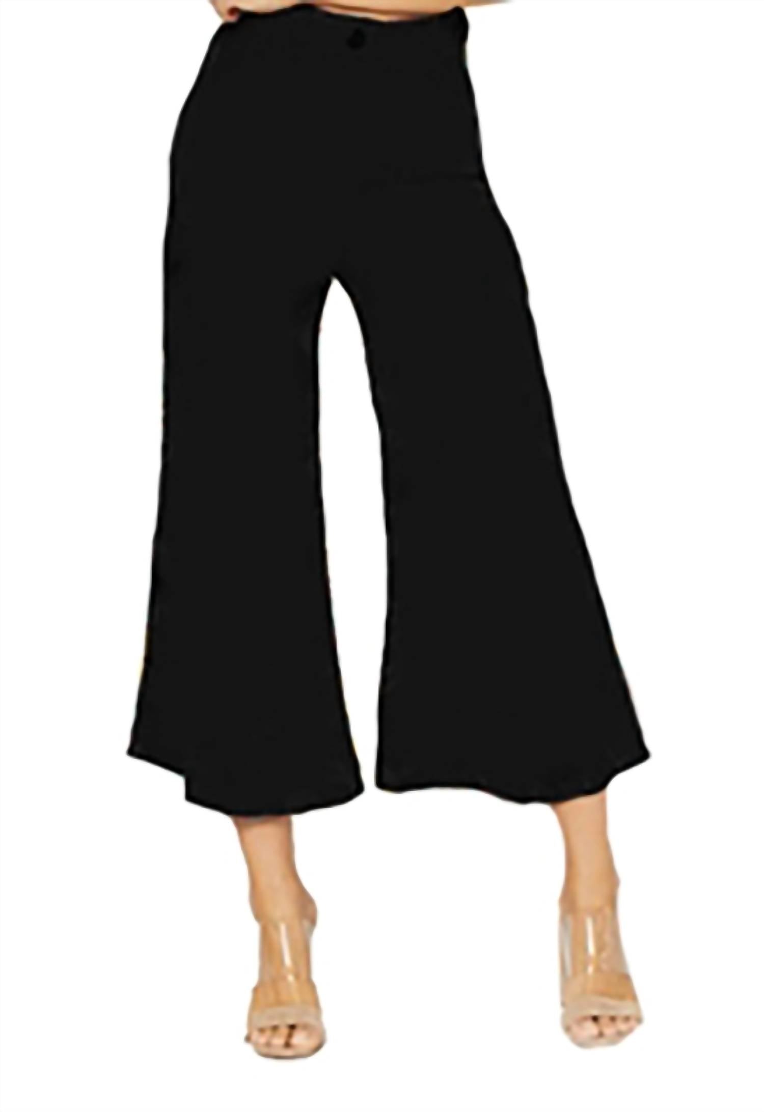 Flynn Skye Tanner Wide Leg Crop Pant In Black