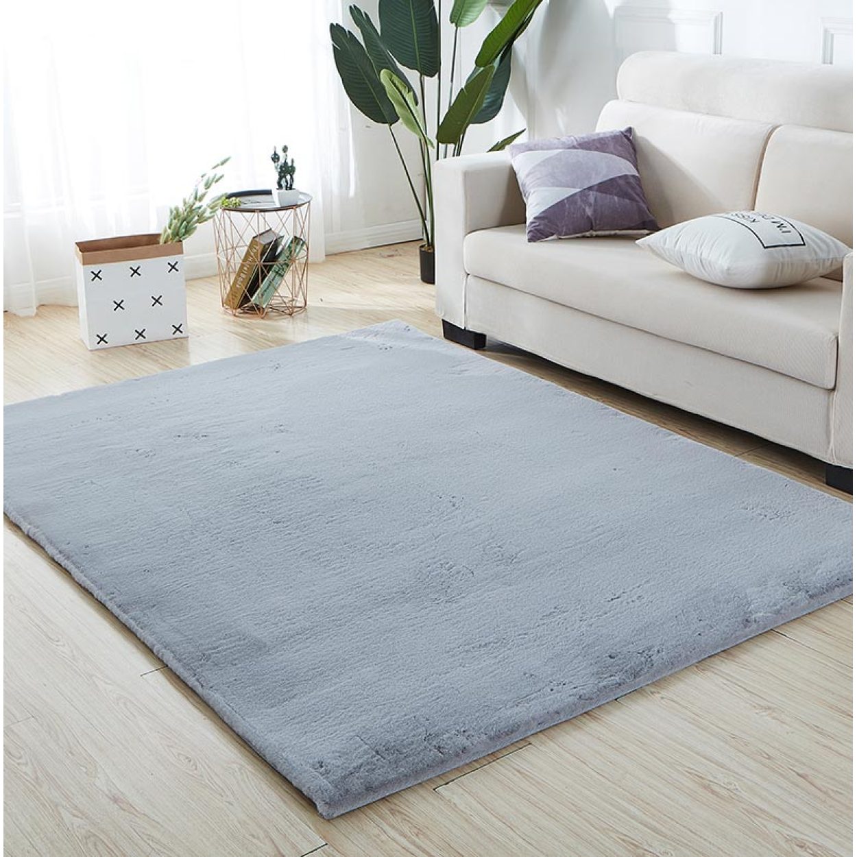 Shop Simplie Fun Lily Luxury Chinchilla Faux Fur Rectangular Area Rug