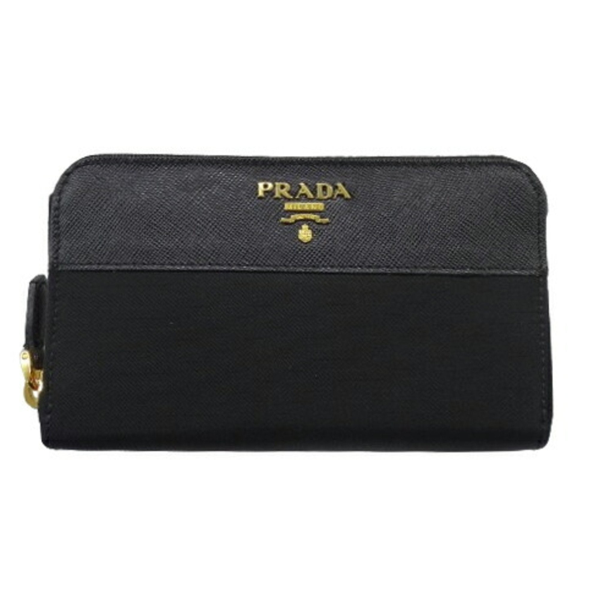 Shop Prada Saffiano Synthetic Wallet () In Black