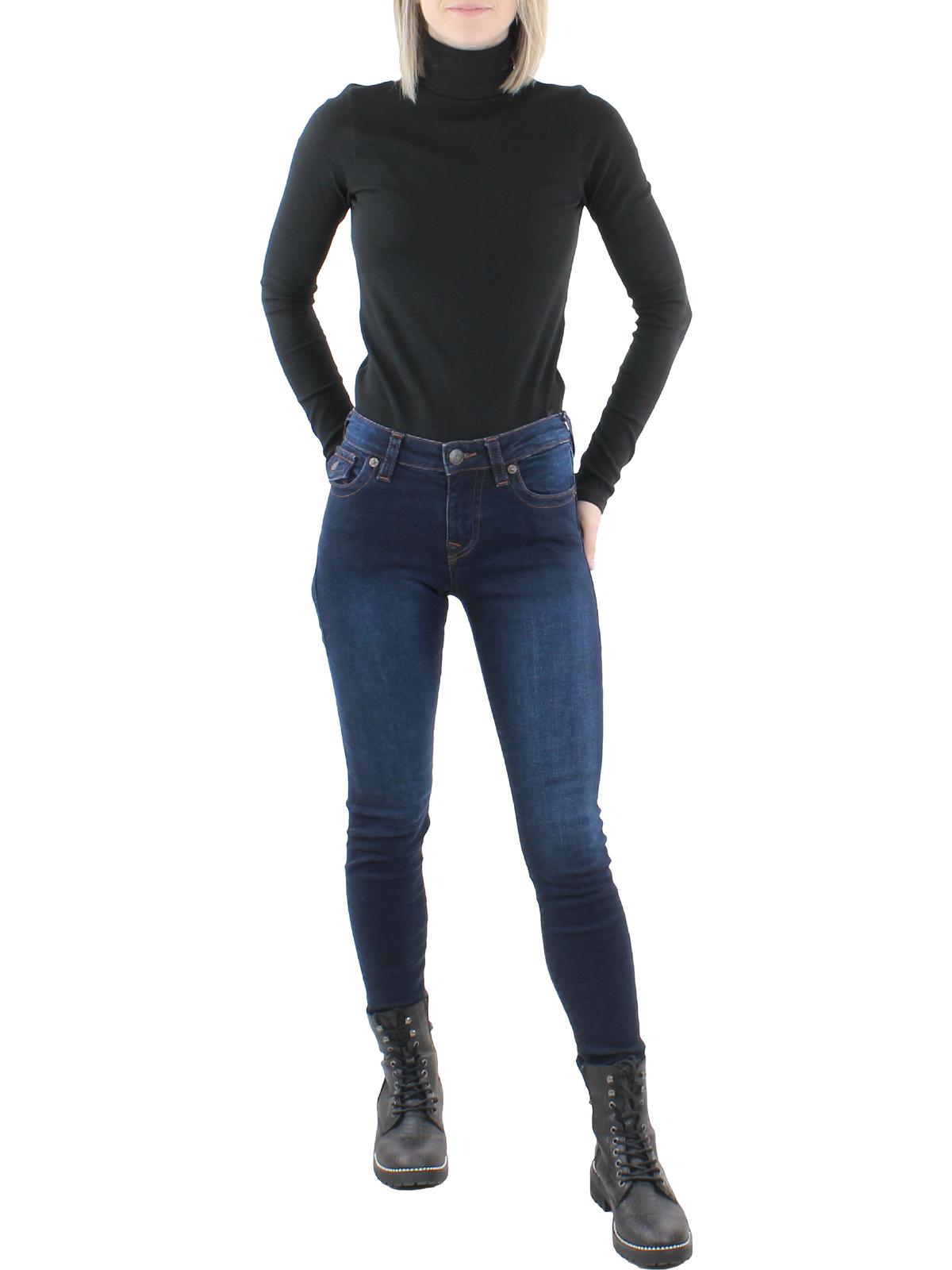 TRUE RELIGION Jennie Curvy Womens Mid-Rise Flap-Pocket Cropped Jeans