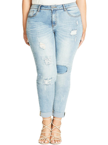 Chic Denim harley womens distressed denim skinny jeans