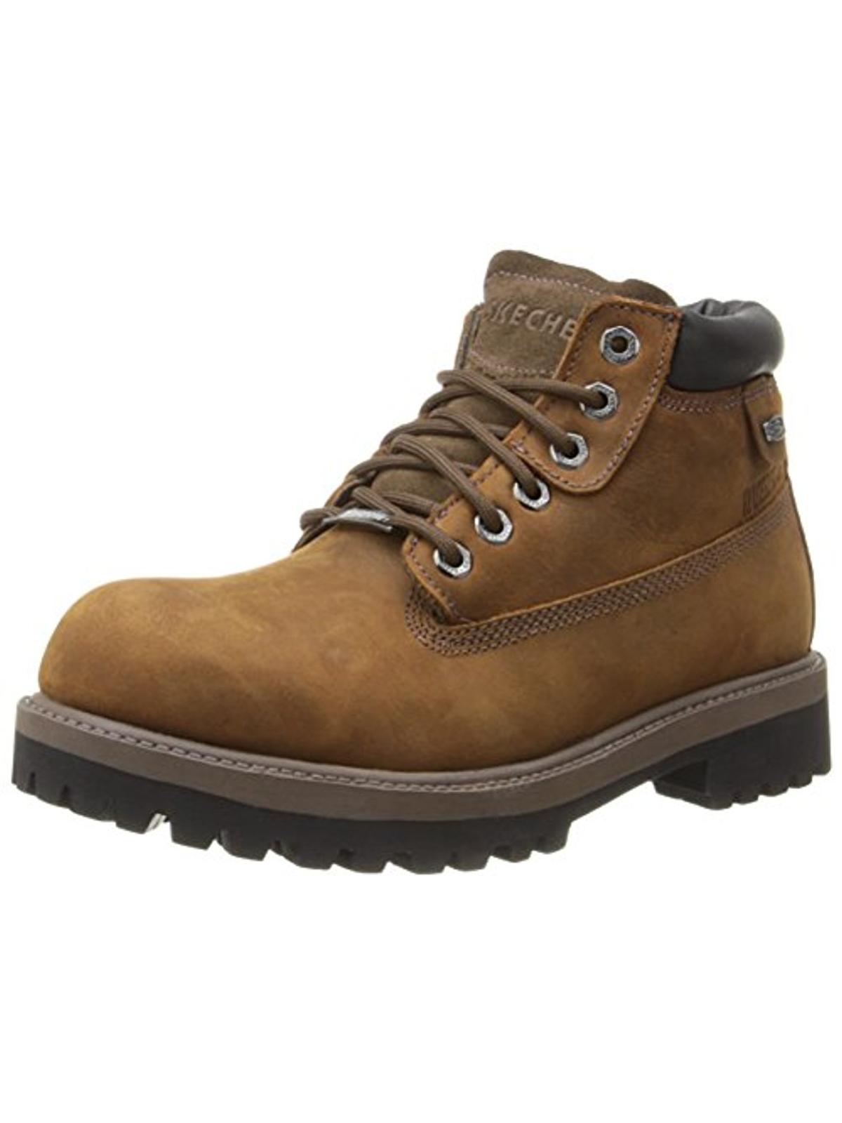 Skechers Mens Leather Waterproof Chukka Boots In Brown