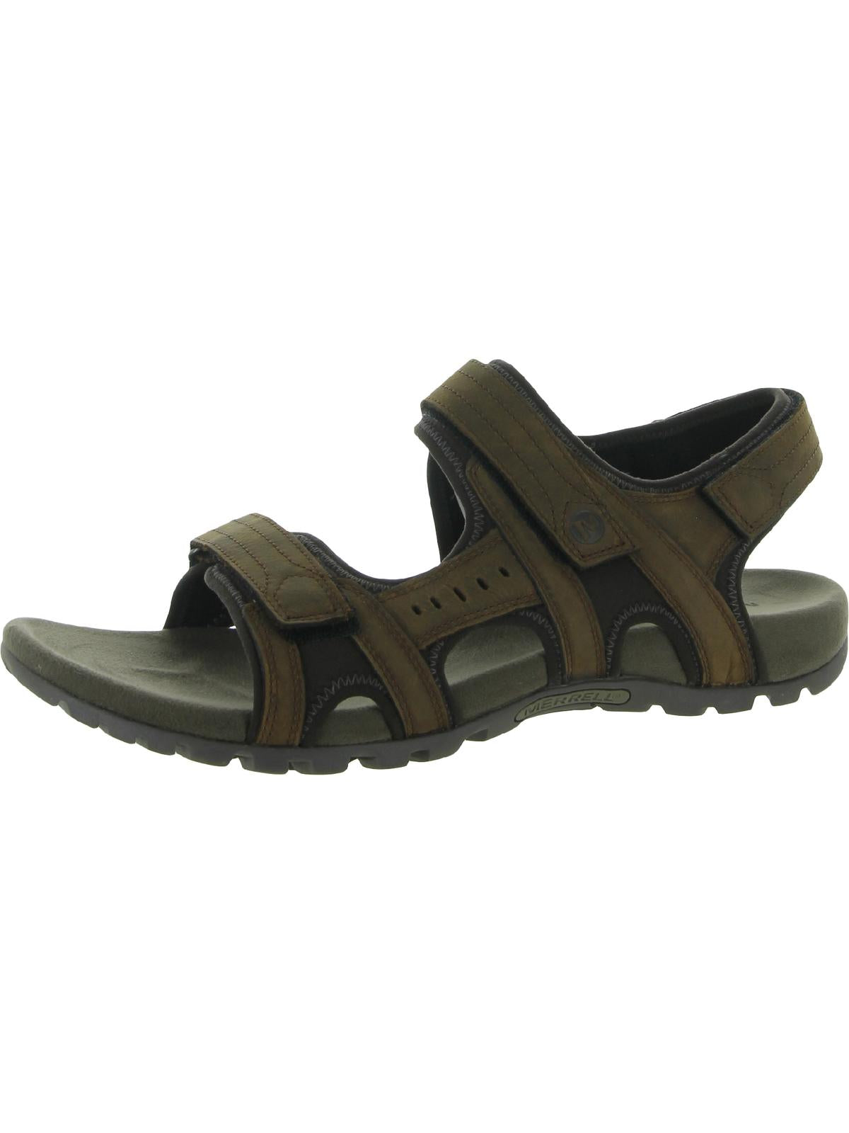 Merrell Sandspur Lee Mens Leather Comfort Sandals Shoes In Green | ModeSens