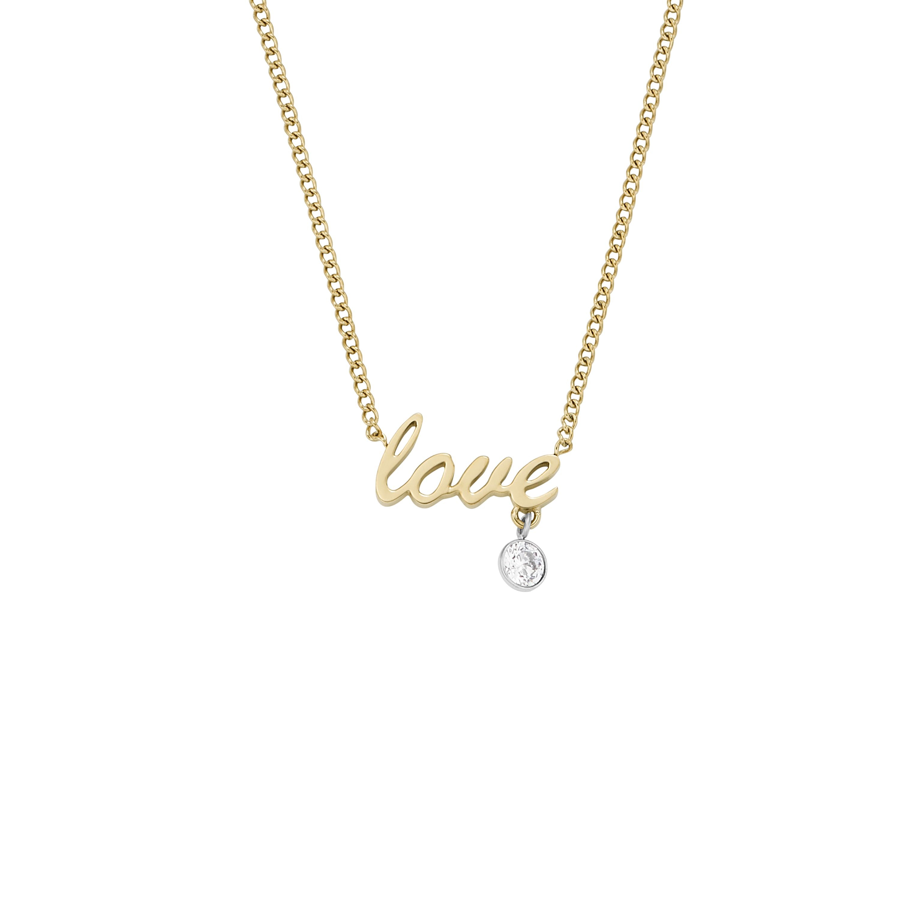 FOSSIL Fossil Women's Sadie Love Notes Two-Tone Stainless Steel Station Necklace