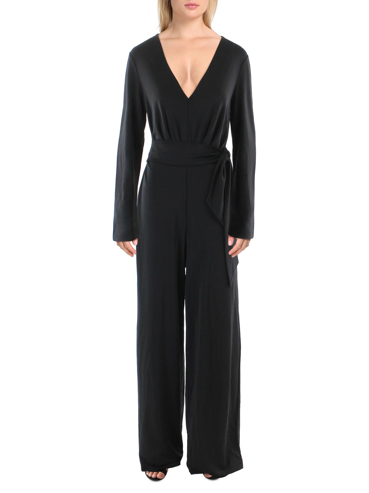 Shop Mng Womens Jersey Long Sleeves Jumpsuit In Black