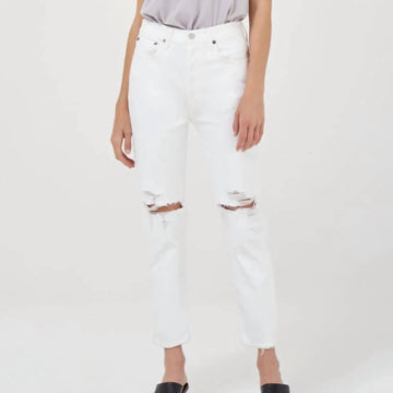 Agolde riley crop denim in slant