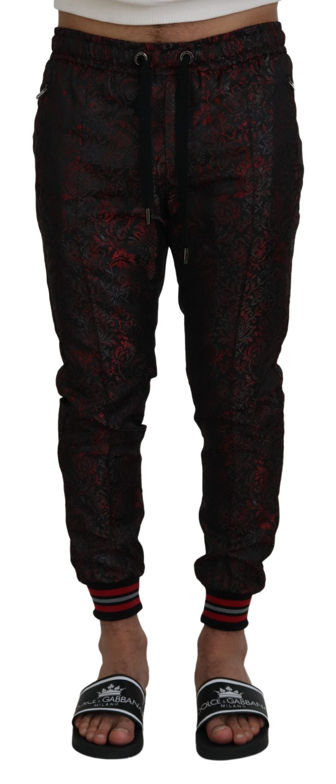 Dolce & Gabanna Burgundy Acetate Printed Pants