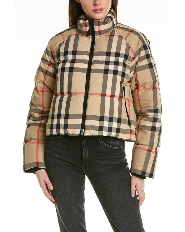 Burberry Check Cropped Puffer Jacket | Shop Premium Outlets
